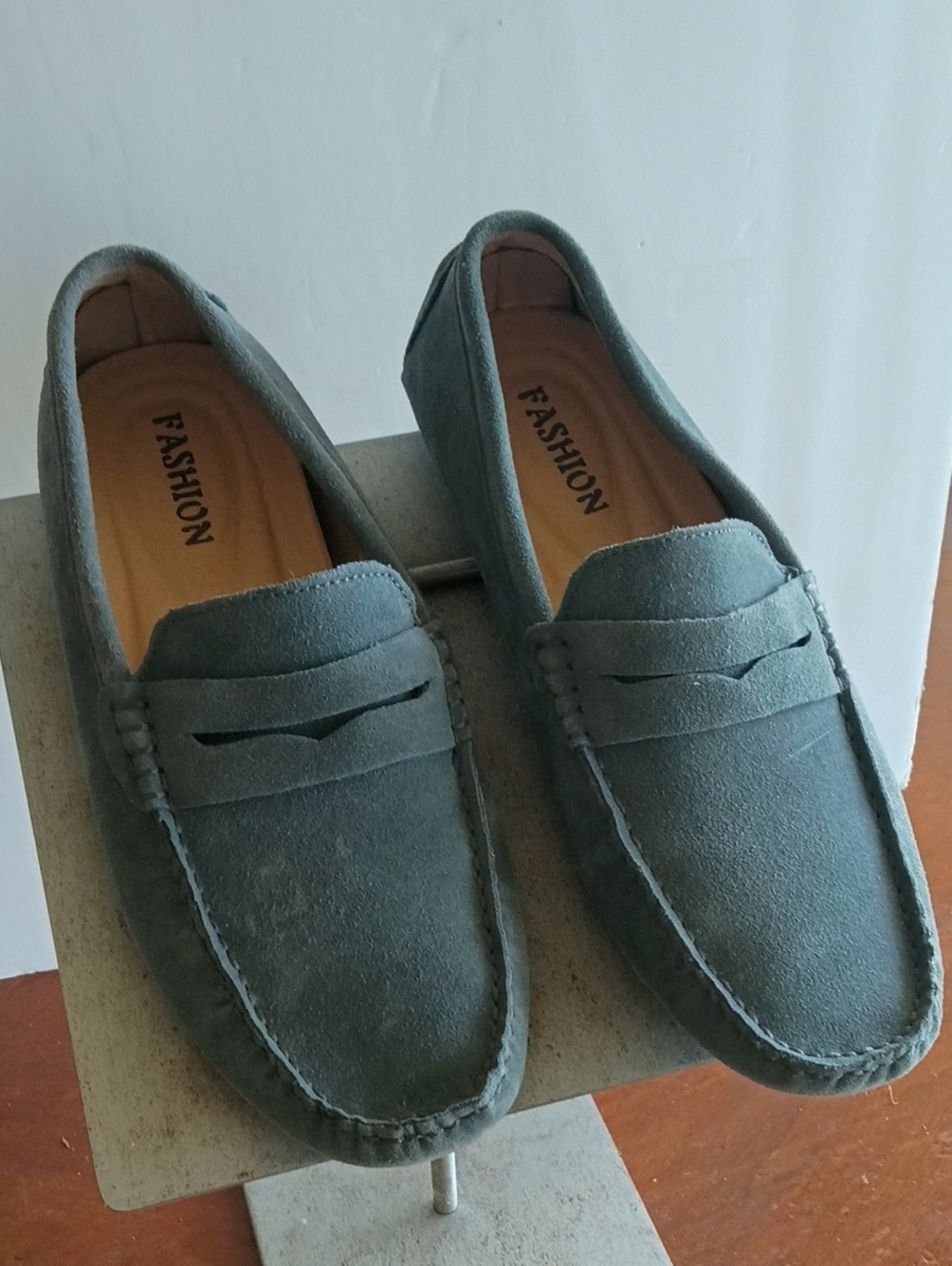 Men's Blue Suede Driving Mocasins